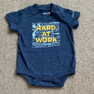 Carhartt Navy Onesie with Yellow Graphic